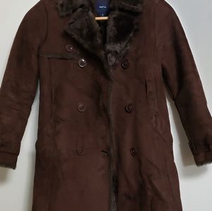 Faux Suede Fur Lined Girls' Winter Coat M (8)